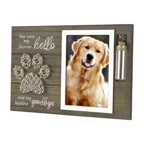 Itkcozcg Bilderrahmen aus Holz für Hunde und Katzen, mit kleiner Glasflasche, Verlust von Hund, Katzen, Beileidsfoto Itkcozcg Bilderrahmen aus Holz für Hunde und Katzen, mit kleiner Glasflasche, Verlust von Hund, Katzen, Beileidsfoto von Itkcozcg