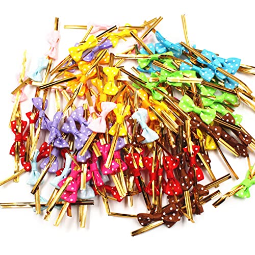 Itkcozcg Fliege, goldener Draht, 100 Stück, Bindung, Lutscher, Süßigkeiten, Verpackung, Beutel, Verschluss für Festival, Hochzeit, Party, Babyparty, Gastzubehör Itkcozcg Fliege, goldener Draht, 100 Stück, Bindung, Lutscher, Süßigkeiten, Verpackung, Beutel, Verschluss für Festival, Hochzeit, Party, Babyparty, Gastzubehör von Itkcozcg