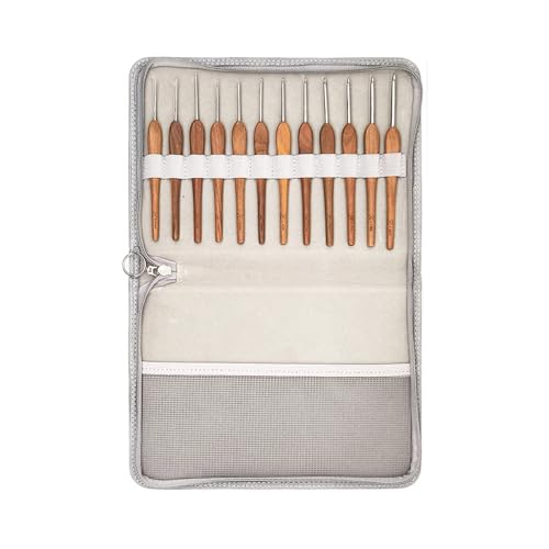 Itkcozcg Häkelnadeln mit Holzgriff, ergonomisch, 0,9 mm - 4,0 mm, 12 Stück Itkcozcg Häkelnadeln mit Holzgriff, ergonomisch, 0,9 mm - 4,0 mm, 12 Stück von Itkcozcg