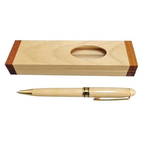 Itkcozcg Holz-Kugelschreiber-Set mit Bleistiftbox, Holz-Kugelschreiber, ergonomischer Griff, Unterzeichnung für Männer und Frauen, tägliches Schreiben, mit Box-Set Itkcozcg Holz-Kugelschreiber-Set mit Bleistiftbox, Holz-Kugelschreiber, ergonomischer Griff, Unterzeichnung für Männer und Frauen, tägliches Schreiben, mit Box-Set von Itkcozcg
