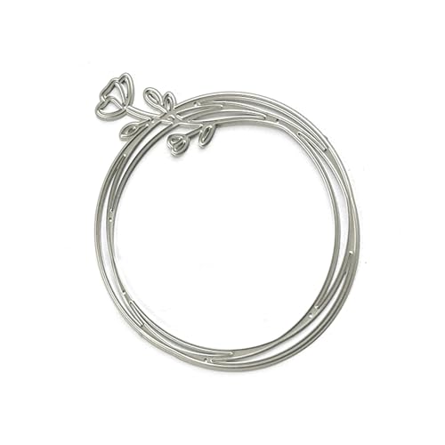 Itkcozcg Kranz-Stanzschablonen, Karbonstahl, Stanzschablonen, Blume, rund, Metallprägung für Sammelalben, Karten von Itkcozcg