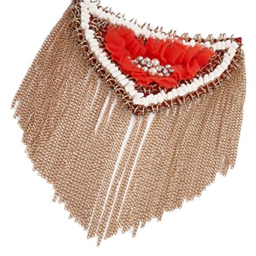 Itkcozcg Metallkette Quasten Epaulet Metallquasten Fransen Schulter Epaulette für Damen Herren Uniform Dekoration Itkcozcg Metallkette Quasten Epaulet Metallquasten Fransen Schulter Epaulette für Damen Herren Uniform Dekoration von Itkcozcg