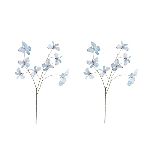 Itkcozcg Set mit 2 Seiden-Schmetterlings-Blumenstielen, Event-Dekoration, Kunstzweig für Vasen, sicher für Zuhause, Partyzubehör, sichere künstliche Schmetterlinge und Hochzeitsblumen Itkcozcg Set mit 2 Seiden-Schmetterlings-Blumenstielen, Event-Dekoration, Kunstzweig für Vasen, sicher für Zuhause, Partyzubehör, sichere künstliche Schmetterlinge und Hochzeitsblumen von Itkcozcg