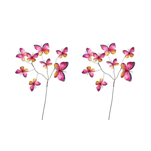 Itkcozcg Set mit 2 Seiden-Schmetterlings-Blumenstielen, Event-Dekoration, Kunstzweig für Vasen, sicher für Zuhause, Partyzubehör, sichere künstliche Schmetterlinge und Hochzeitsblumen Itkcozcg Set mit 2 Seiden-Schmetterlings-Blumenstielen, Event-Dekoration, Kunstzweig für Vasen, sicher für Zuhause, Partyzubehör, sichere künstliche Schmetterlinge und Hochzeitsblumen von Itkcozcg