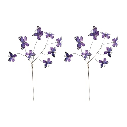 Itkcozcg Set mit 2 Seiden-Schmetterlings-Blumenstielen, Event-Dekoration, Kunstzweig für Vasen, sicher für Zuhause, Partyzubehör, sichere künstliche Schmetterlinge und Hochzeitsblumen Itkcozcg Set mit 2 Seiden-Schmetterlings-Blumenstielen, Event-Dekoration, Kunstzweig für Vasen, sicher für Zuhause, Partyzubehör, sichere künstliche Schmetterlinge und Hochzeitsblumen von Itkcozcg