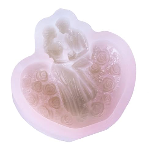 Itkcozcg Silikon-Kerzenformen in Rosen-Herzform, Hochzeitsmotiv, Kerzenformen für Epoxidharz, Kerzen, Seife, Schokolade, Fondant Itkcozcg Silikon-Kerzenformen in Rosen-Herzform, Hochzeitsmotiv, Kerzenformen für Epoxidharz, Kerzen, Seife, Schokolade, Fondant von Itkcozcg