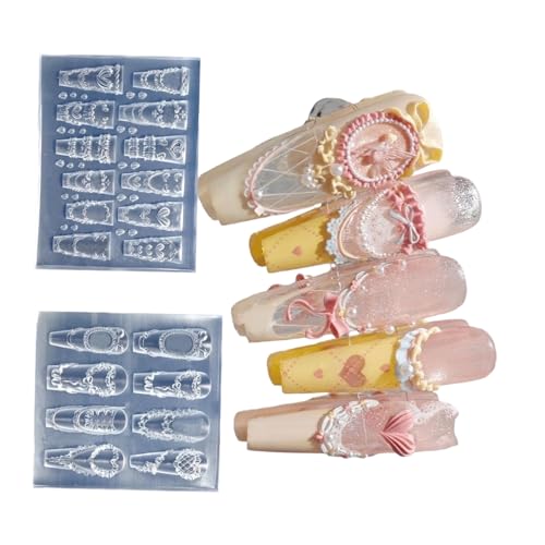 Itkcozcg Silikonform für Nagelkunst, cremefarben, Spitzenform, Maniküre-Trainingswerkzeug, professionelles Maniküre-Zubehör für verschiedene Anlässe Itkcozcg Silikonform für Nagelkunst, cremefarben, Spitzenform, Maniküre-Trainingswerkzeug, professionelles Maniküre-Zubehör für verschiedene Anlässe von Itkcozcg
