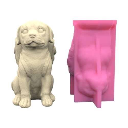 Itkcozcg Silikonform in Hundeform, Blumenform, einfach zu verwenden, zum Basteln von Beton- und Epoxid-Kerzenhaltern von Itkcozcg