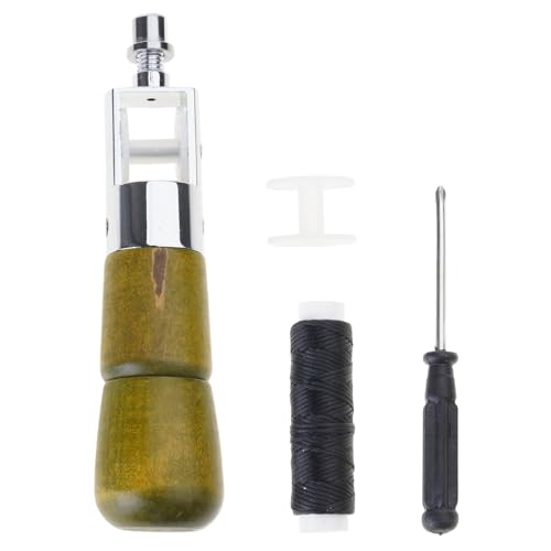 Leder-Näh-Handsticher, Leder-Reparaturwerkzeug mit Nadel, Nähgarn, Schraubendreher, Schraubenschlüssel für schwere Stoffe, Lederhandwerk-Zubehör von Itkcozcg