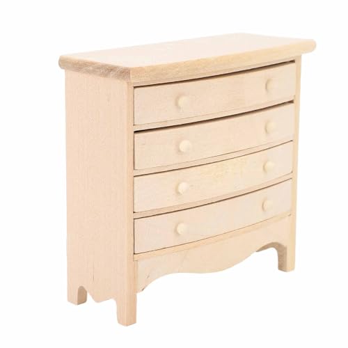 4 Schubladen Miniatur Kommode, 3D-Puppenhaus Dekor, Replik Birken Holz Schrank, Easy Pull 4 Schubladen Miniatur Kommode, 3D-Puppenhaus Dekor, Replik Birken Holz Schrank, Easy Pull von Itonash