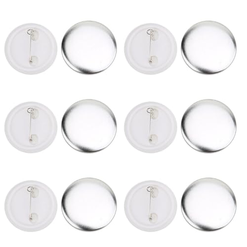 Itonash Abzeichen-Rohlinge, 37 Mm, 100 Stück, Blanko, Zubehör die Herstellung von Abzeichen, DIY-Ansteckknöpfe-Set, Rund, Inklusive Metallgehäuse, Metall-Rückseite und Transparenter von Itonash
