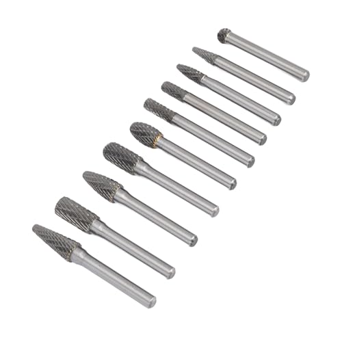 Itonash 10pcs Wolfram -Carbid - Burr -Set, Carbid -Dateien -Bits für Metallholzschleife, mit Doppelten Zähnen für Schnelle Materialentfernung von Itonash