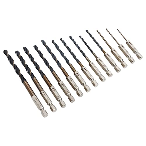 Itonash 13pcs Twist Bohrer, 1/4in -Hex -Schaft 1,5–6,5 Mm Hochgeschwindigkeitsstahl mit 135 ° Split -Punkt für Holzplastik -MetalldIY Itonash 13pcs Twist Bohrer, 1/4in -Hex -Schaft 1,5–6,5 Mm Hochgeschwindigkeitsstahl mit 135 ° Split -Punkt für Holzplastik -MetalldIY von Itonash