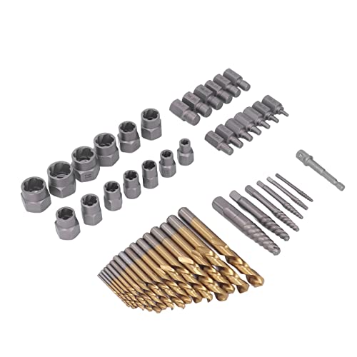 Itonash 49pcs Schraubenextraktionsbohrbohrbit Set, Chrom Vanadium Stahl Beschädigter Schraubmutter Entferner -Werkzeugkit mit Speicherbox für Verschiedene Spezifikationen und Größen Itonash 49pcs Schraubenextraktionsbohrbohrbit Set, Chrom Vanadium Stahl Beschädigter Schraubmutter Entferner -Werkzeugkit mit Speicherbox für Verschiedene Spezifikationen und Größen von Itonash