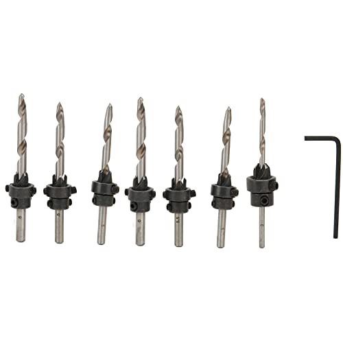 Itonash 7pcs Countersink -Bohrbits Set, Hohe Kohlenstoffstahl -Holzbearbeitungswerkzeuge mit Sechskantschlüssel, für Holzfaserplatten -Partikeln Sperrholz Plastik PVC -Gummi Itonash 7pcs Countersink -Bohrbits Set, Hohe Kohlenstoffstahl -Holzbearbeitungswerkzeuge mit Sechskantschlüssel, für Holzfaserplatten -Partikeln Sperrholz Plastik PVC -Gummi von Itonash