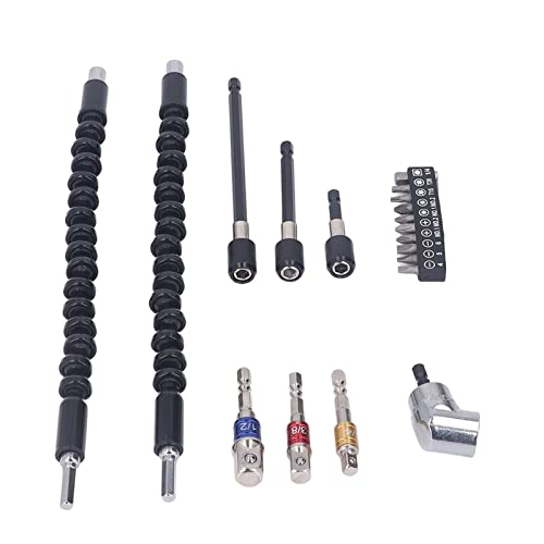 Itonash Bohrbitverlängerungssatz, Flexibler 105 -Grad -Rechtswinkel -Bohrer -Bitverlängerungen mit Steckdosenadapter und Schraubendreherbithaltern für Enge Raumarbeit Itonash Bohrbitverlängerungssatz, Flexibler 105 -Grad -Rechtswinkel -Bohrer -Bitverlängerungen mit Steckdosenadapter und Schraubendreherbithaltern für Enge Raumarbeit von Itonash