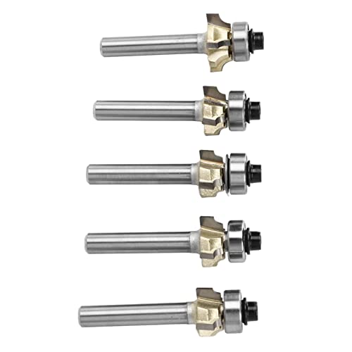 Itonash Eck-Rundbit-Set, 4 Flöten-Router-Bits für die Holz Bearbeitung, mit Hartmetall Material und Anti-Kickback-Design, für MDF-Spanplatten-Hartholz-Korkholz Dichtes Sperrholz von Itonash
