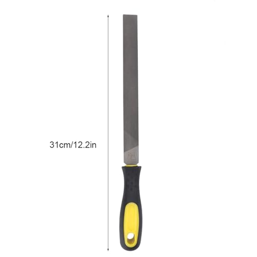 Itonash Ergonomisch Geformte Schärffeile, Angenehmer Griff, für Metall, Holz, Kunststoff, Grobe Zähne, Mittlere (8-Zoll-feine Zähne flache Datei mit Griff) von Itonash