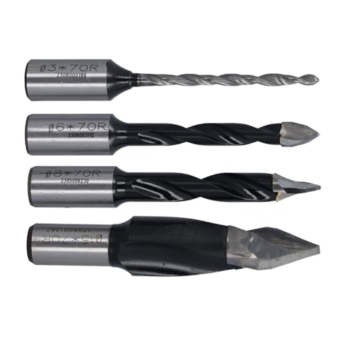 Itonash Holzbearbeitungsbohrbit Set, 4 Stcs 2 Flöte -HSS -Frässchneider für Holzplastik -Sperrholz mit 3 6 8 15 Mm Größen für Handbohrbank -Bohrmaschinen Magnetische Bohrmaschine von Itonash