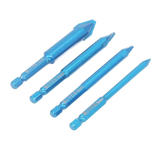 Itonash Keramikfliesenbohrer, 4pcs Set Cemented Carbid Mauerwerk Bohrer mit Genauer Positionierung für Betonglas Marmor Aluminiumlegierung von Itonash