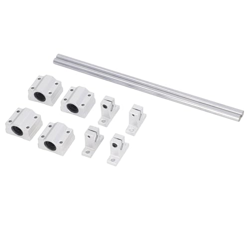 Itonash Linear Lager, 4 Stück Linear Bewegungs Kugellager mit 2 Stück Metallwellen Stangen, Halterung für CNC-Werkzeug Maschine Gravur Holz Bearbeitungs Druck Maschinen (Welle 10‑250 Set) von Itonash