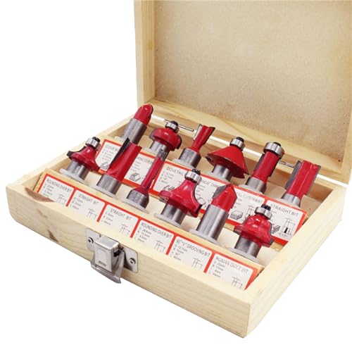 Itonash Router Bit Set, Kohlenstoffstahlholz -Mahlen -Mahlen -Cutter -Kit mit Robustem Trimmgraviermaschine, Stabile Leistung Langer Lebensdauer (12pcs 1/2 Schaft) von Itonash