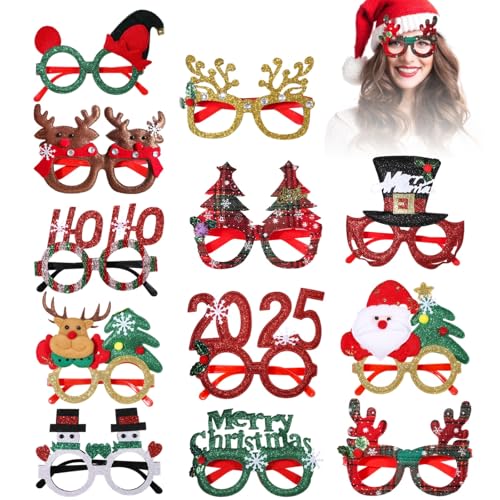 12 Stück Weihnachtsbrille Lustige Brille Glitzernde Party Gläser Rahmen Weihnachten Foto Requisiten Kreative Weihnachtsgläser Nette Partybrille für Weihnachtenskostüm deko Partydekoration Erwachse 12 Stück Weihnachtsbrille Lustige Brille Glitzernde Party Gläser Rahmen Weihnachten Foto Requisiten Kreative Weihnachtsgläser Nette Partybrille für Weihnachtenskostüm deko Partydekoration Erwachse von Itoyx