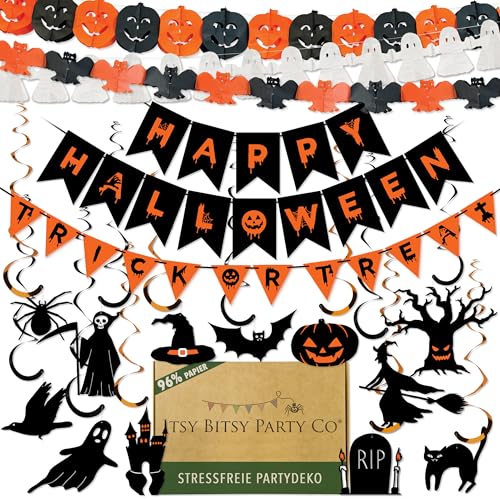 Premium Wiederverwendbare Halloween Deko - Halloween Girlande, Halloween Banner & Hängedeko - Halloween Deko Indoor - Halloween Party Deko - Halloween Deko Kinder - Halloween Decorations Premium Wiederverwendbare Halloween Deko - Halloween Girlande, Halloween Banner & Hängedeko - Halloween Deko Indoor - Halloween Party Deko - Halloween Deko Kinder - Halloween Decorations von Itsy Bitsy Party Co