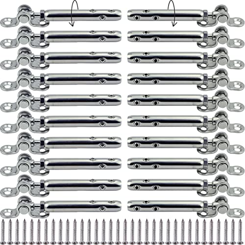 Iutuuk Swageless Kabelgeländer-Hardware-Kit, für 3/16 Edelstahl-Kabelgeländersystem, für Holzpfosten, verstellbarer Winkel, Swageless Spanner, links und rechts, 10 Paar Iutuuk Swageless Kabelgeländer-Hardware-Kit, für 3/16 Edelstahl-Kabelgeländersystem, für Holzpfosten, verstellbarer Winkel, Swageless Spanner, links und rechts, 10 Paar von Iutuuk