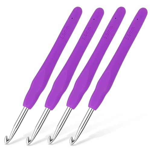 Iuuidu Häkelnadeln mit ergonomischem Griff, Häkelnadeln für arthritische Hände, extra lange Häkelnadeln für Anfänger, bequeme, glatte Stricknadeln für Handarbeit, 4 Stück Iuuidu Häkelnadeln mit ergonomischem Griff, Häkelnadeln für arthritische Hände, extra lange Häkelnadeln für Anfänger, bequeme, glatte Stricknadeln für Handarbeit, 4 Stück von Iuuidu