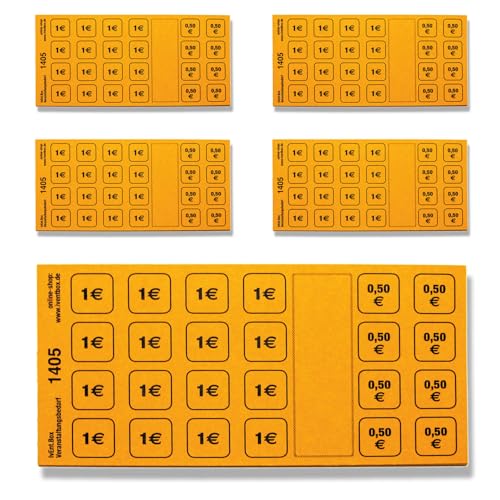 250 Blatt VERZEHRKARTEN | Abstreich-Wertmarken | 20,00 Euro Wert | 5 Blöcke à 50 Blatt | ORANGE 250 Blatt VERZEHRKARTEN | Abstreich-Wertmarken | 20,00 Euro Wert | 5 Blöcke à 50 Blatt | ORANGE von IvEnt.Box