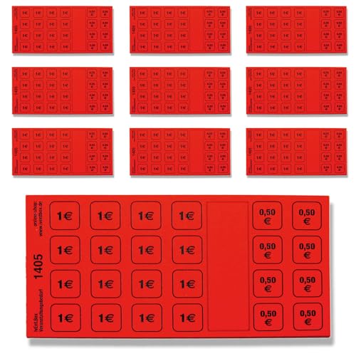 500 Blatt VERZEHRKARTEN | Abstreich-Wertmarken | 20,00 Euro Wert | 10 Blöcke à 50 Blatt | ROT 500 Blatt VERZEHRKARTEN | Abstreich-Wertmarken | 20,00 Euro Wert | 10 Blöcke à 50 Blatt | ROT von IvEnt.Box