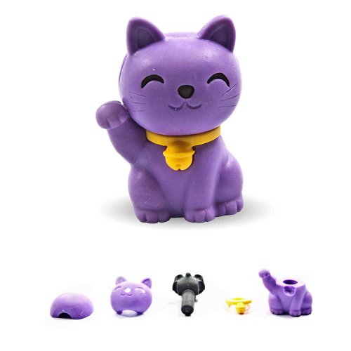 Iwako Puzzle Radiergummi zum Sammeln violette Glückskatze Katze von Iwako Eraserz