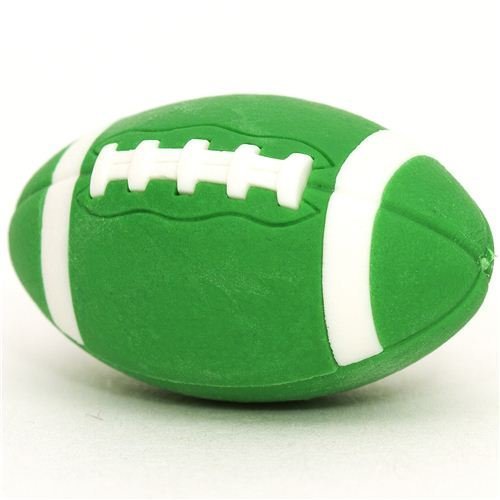 cooler grüner Radiergummi American Football von Iwako