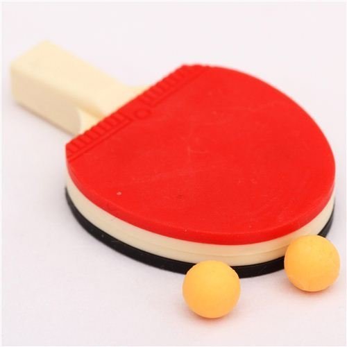 red-black table tennis racket eraser by Iwako from Japan by Iwako von Iwako