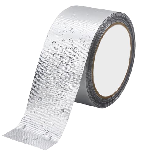 Rohr Klebeband, Wasserdichtes reißfestes Klebeband, Aluminiumfolienbänder für Rohrkanäle Reparatur Reparatur Reparatur, HVAC, DIY Dichtung Reparatur für industrielle Verwendung, Silber 8cm x 30m Rohr Klebeband, Wasserdichtes reißfestes Klebeband, Aluminiumfolienbänder für Rohrkanäle Reparatur Reparatur Reparatur, HVAC, DIY Dichtung Reparatur für industrielle Verwendung, Silber 8cm x 30m von Iwinna