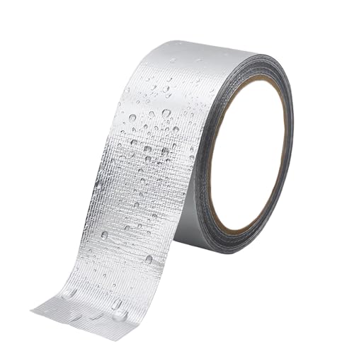 Rohr Klebeband, Wasserdichtes reißfestes Klebeband, Aluminiumfolienbänder für Rohrkanäle Reparatur Reparatur Reparatur, HVAC, DIY Dichtung Reparatur für industrielle Verwendung, Silber 8cm x 30m von Iwinna