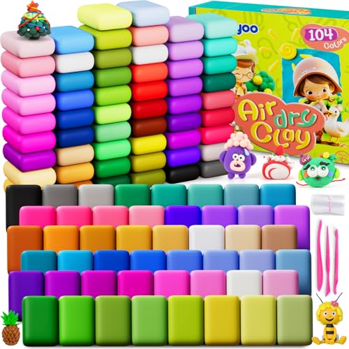 Ixiaoyoo Modelliermasse Lufttrocknend - 104 Farben Knete Lufttrocknend Magischer Knete für Kinder, Geschenk für Jungen und Mädchen im Alter von 3-12 Jahren Ixiaoyoo Modelliermasse Lufttrocknend - 104 Farben Knete Lufttrocknend Magischer Knete für Kinder, Geschenk für Jungen und Mädchen im Alter von 3-12 Jahren von Ixiaoyoo