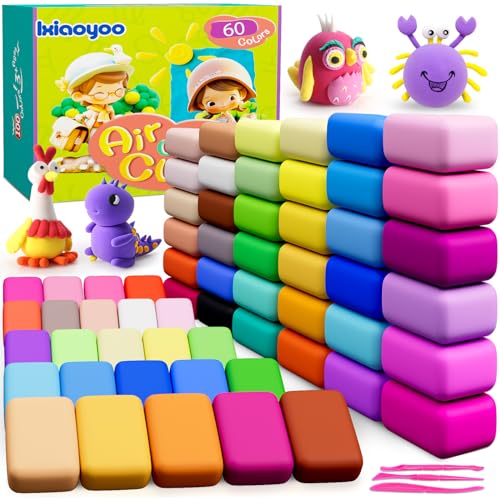 Ixiaoyoo Modelliermasse Lufttrocknend - 60 Farben Knete Lufttrocknend Magischer Knete für Kinder, Geschenk für Jungen und Mädchen im Alter von 3-12 Jahren Ixiaoyoo Modelliermasse Lufttrocknend - 60 Farben Knete Lufttrocknend Magischer Knete für Kinder, Geschenk für Jungen und Mädchen im Alter von 3-12 Jahren von Ixiaoyoo