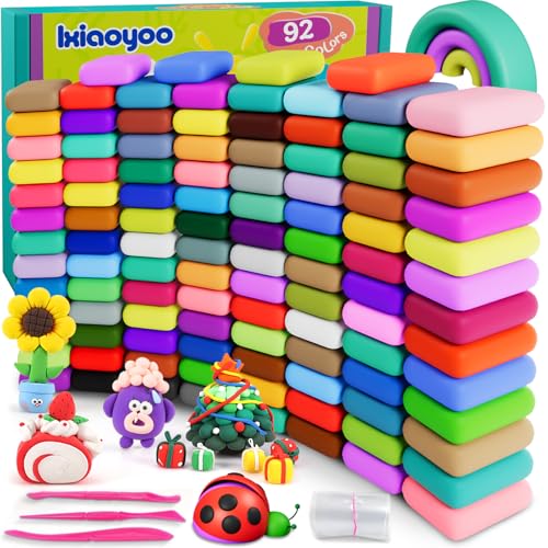 Ixiaoyoo Modelliermasse Lufttrocknend - 92 Farben Knete Lufttrocknend Magischer Knete für Kinder, Geschenk für Jungen und Mädchen im Alter von 3-12 Jahren Ixiaoyoo Modelliermasse Lufttrocknend - 92 Farben Knete Lufttrocknend Magischer Knete für Kinder, Geschenk für Jungen und Mädchen im Alter von 3-12 Jahren von Ixiaoyoo