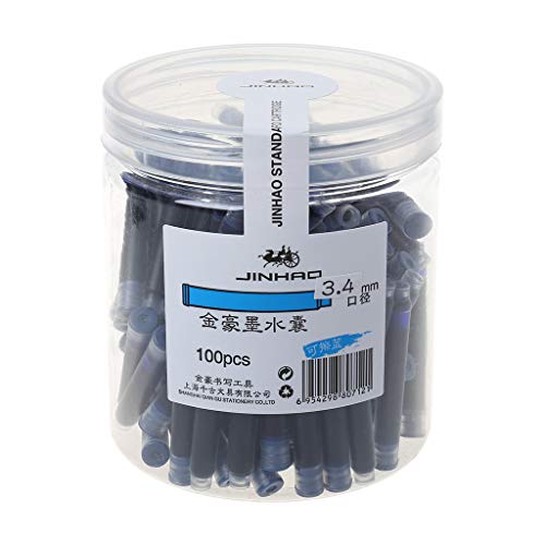 Ixkbiced 100 Stück Jinhao Universal löschbarer Blauer Füllfederhalter Tintenbeutel Patronen 3,4 mm Nachfüllpackungen Schule Büromaterial von Ixkbiced