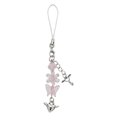 Ixkbiced Süßer Schmetterling-Telefon-Charm-Bogen-Liebes-Kreuz-Lanyard-Telefon-Anhänger-Armband-Schlüsselanhänger Y2k-Verzierung für Dame Mädchen Frauen Geschenk-Handy-Lanyards für Männer und Frauen Ixkbiced Süßer Schmetterling-Telefon-Charm-Bogen-Liebes-Kreuz-Lanyard-Telefon-Anhänger-Armband-Schlüsselanhänger Y2k-Verzierung für Dame Mädchen Frauen Geschenk-Handy-Lanyards für Männer und Frauen von Ixkbiced