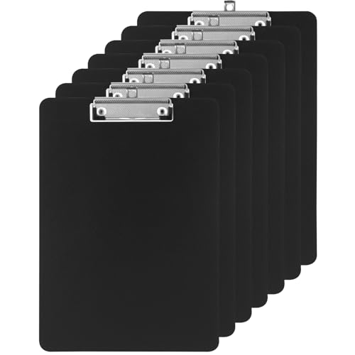 7er Klemmbrett A4, Kunststoff Klemmbrett mit Metalklemme, Einschiebbare Aufhängöse, Clipboard zum Aufhängen, Pad Halter Clipboard für Büroangestellte, Studenten, Lehrer, 31x 22cm, Schwarz von Ixydor