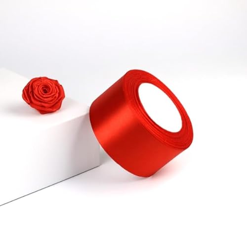 Rotes Band, Geschenkband Rot, 22 m x 5 cm, Breit Geschenkband Große Schleife Satinband für Geschenkverpackung, Taufe, Geburtstag, Hochzeit, Weihnachten von Ixydor
