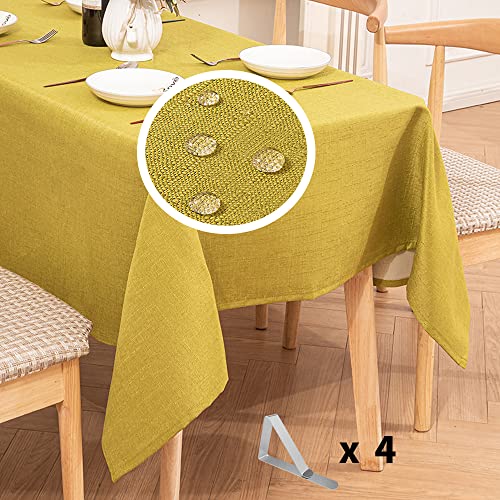 Iycnkok Tischdecke Leinenoptik Lotuseffekt Wasserdicht Tischtuch Abwaschbar Pflegeleicht, 140x140 cm Hellgrün Iycnkok Tischdecke Leinenoptik Lotuseffekt Wasserdicht Tischtuch Abwaschbar Pflegeleicht, 140x140 cm Hellgrün von Iycnkok
