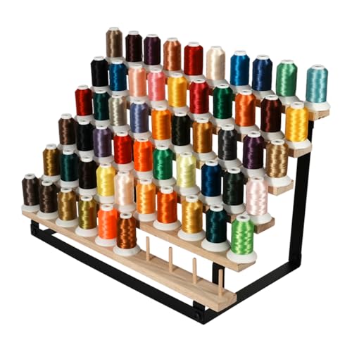 J JACKCUBE DESIGN MK1312A Garnhalter für 60 Spulen, freistehend und wandmontiert, Stickerei, Quilten, Nähen, Flechten, Aufbewahrung für Garnspulen, mit Stahlrahmen (schwarz) von J JACKCUBE DESIGN