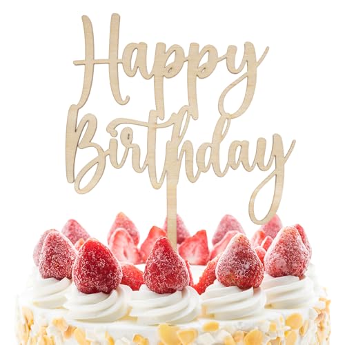 J&M DECO Torten Topper Holz Happy Birthday 15x20 cm – Tortenstecker 4 mm dick – nachhaltige Tortendeko Geburtstag – rustikale Kuchendekoration Kinder & Erwachsene – wiederverwendbar & handgemacht J&M DECO Torten Topper Holz Happy Birthday 15x20 cm – Tortenstecker 4 mm dick – nachhaltige Tortendeko Geburtstag – rustikale Kuchendekoration Kinder & Erwachsene – wiederverwendbar & handgemacht von J&M DECO