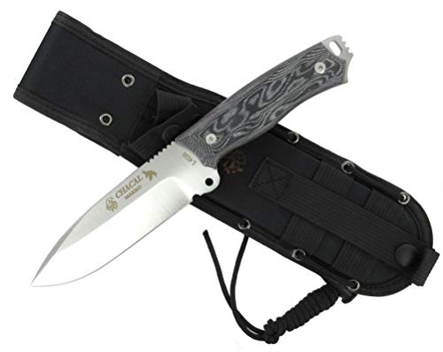 J&V Knives CHACAL Outdoor Camping Survival Bushcraft Jagdmesser Überlebensmesser Messer - Stahl MoVa 1.4116 - Cordura Scheide - Single Edge - Premium Qualität von J&V Knives