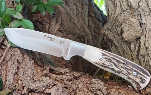J&V CORZO Messer mit feststehender Klinge für Outdoor Survival Bushcraft Jagd und Angeln, Full Tang, 10 cm Klinge, Lederscheide, Handgefertigt in Spanien, Full Tang Knife J&V CORZO Messer mit feststehender Klinge für Outdoor Survival Bushcraft Jagd und Angeln, Full Tang, 10 cm Klinge, Lederscheide, Handgefertigt in Spanien, Full Tang Knife von J&V