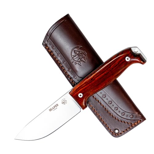 J&V REAPER Messer mit feststehender Klinge für Outdoor Survival Bushcraft Jagd und Angeln, 11 cm Klinge, Lederscheide, Handgefertigt in Spanien, Full Tang Knife J&V REAPER Messer mit feststehender Klinge für Outdoor Survival Bushcraft Jagd und Angeln, 11 cm Klinge, Lederscheide, Handgefertigt in Spanien, Full Tang Knife von J&V